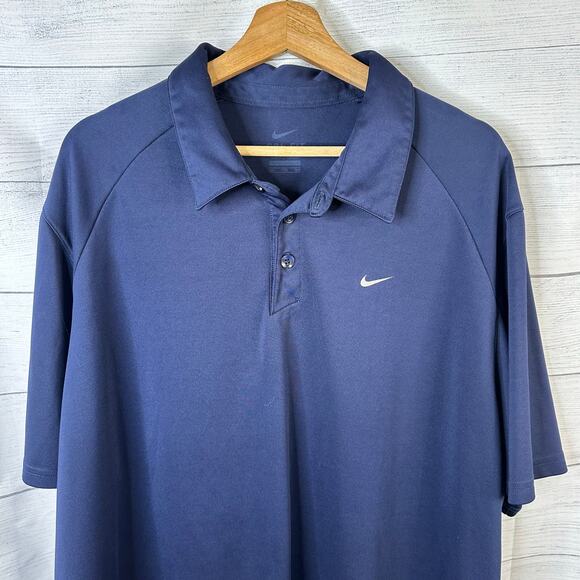 Nike Mens size XXL Dri Fit Short Sleeve Polo Shirt Blue 997847-419 Golf - Picture 3 of 10